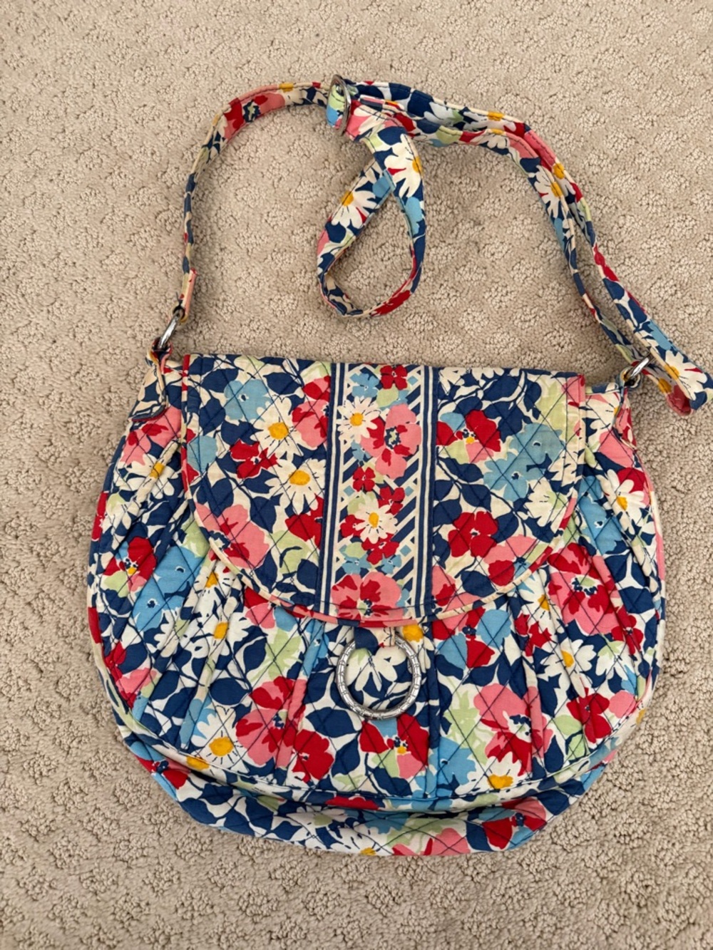 Colorful Vera Bradley Saddle Crossbody